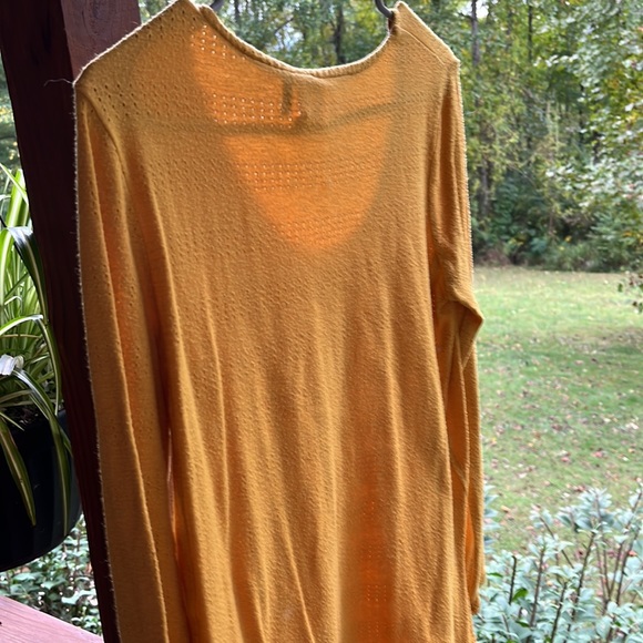 Anthropologie Akemi + Kin Sylvie Pointelle mustard sweater - Picture 3 of 6